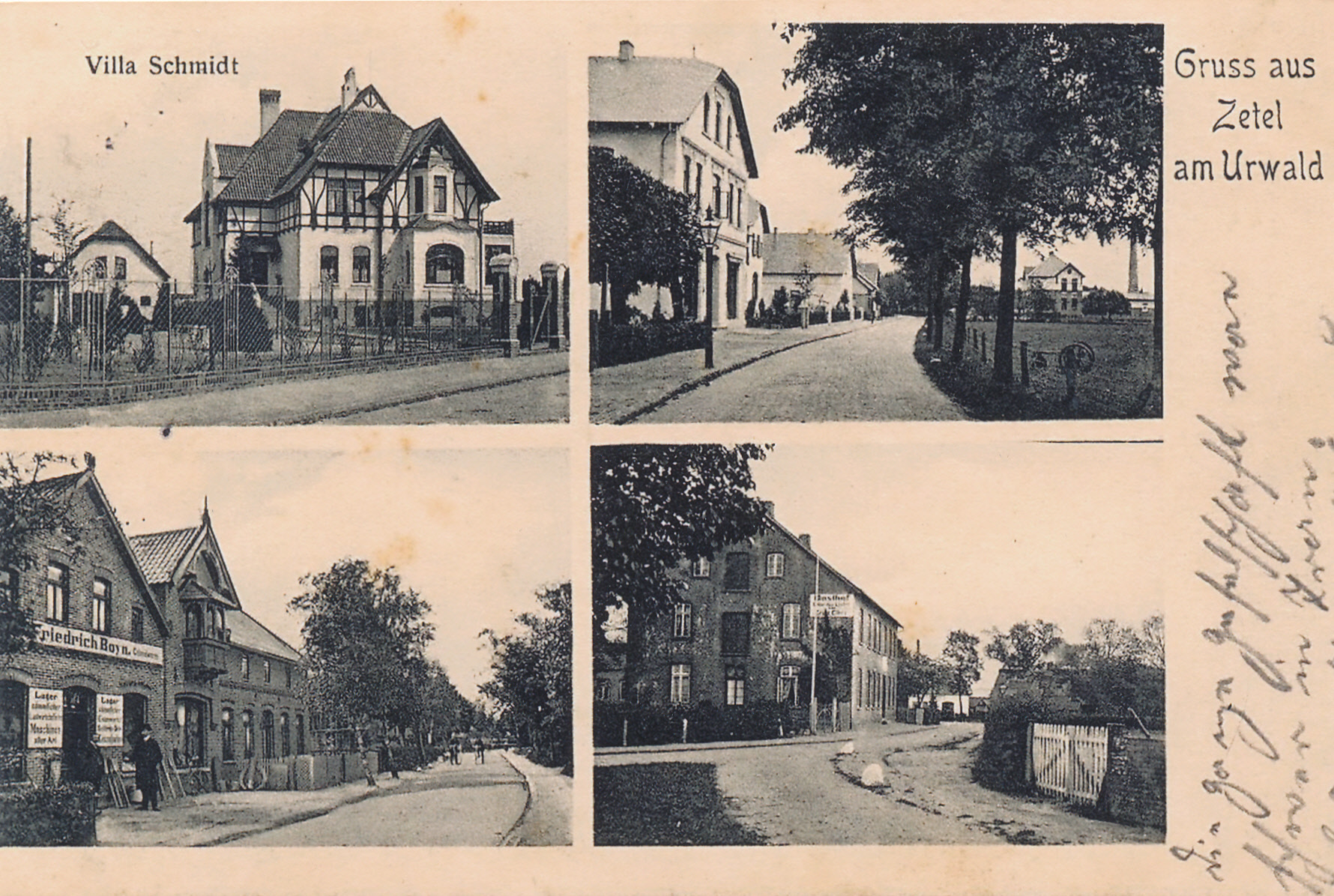 Historische Postkarte: Gruss aus Zetel am Urwald